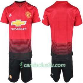 Camisolas de Futebol Manchester United Criança Equipamento Principal 2018/19 Manga Curta